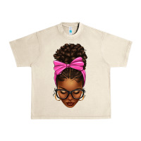 Sandshell afro messy bun pink bow Urban Heavy Tee - texasbilliewilder