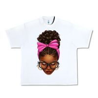 White afro messy bun pink bow Urban Heavy Tee - texasbilliewilder
