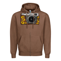 Chestnut sunflower leopard vintage camera Zipper Hoodie - FaDigitalArtStudio