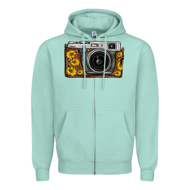 Sunflower Leopard Vintage Camera Zipper Hoodie by FaDigitalArtStudio | Teevron