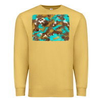 Antique Gold western turquoise leopard and cowhide background Premium Sweatshirt - Artiststas