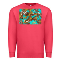 Cardinal western turquoise leopard and cowhide background Premium Sweatshirt - Artiststas