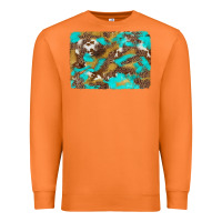 Carrot western turquoise leopard and cowhide background Premium Sweatshirt - Artiststas