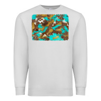 Dove Grey western turquoise leopard and cowhide background Premium Sweatshirt - Artiststas