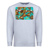 Heather Grey western turquoise leopard and cowhide background Premium Sweatshirt - Artiststas