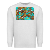 Oatmeal Heather western turquoise leopard and cowhide background Premium Sweatshirt - Artiststas