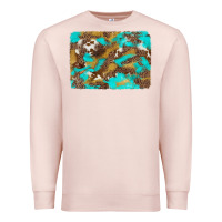 Pale Pink western turquoise leopard and cowhide background Premium Sweatshirt - Artiststas