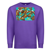 Purple western turquoise leopard and cowhide background Premium Sweatshirt - Artiststas