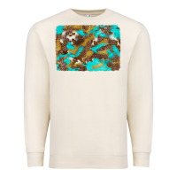 Sandshell western turquoise leopard and cowhide background Premium Sweatshirt - Artiststas