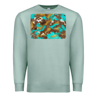Seafoam western turquoise leopard and cowhide background Premium Sweatshirt - Artiststas