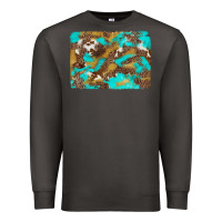 Smoke western turquoise leopard and cowhide background Premium Sweatshirt - Artiststas
