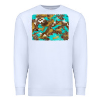 White western turquoise leopard and cowhide background Premium Sweatshirt - Artiststas