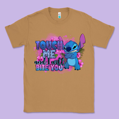 Touch Me And I Will Bite You Stitch Classic Tee Designed By Zillion Design Studio