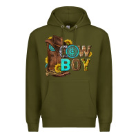 Army Green western cowboy Premium Hoodie - NancyCooperArtShop