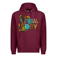 Burgundy western cowboy Premium Hoodie - NancyCooperArtShop