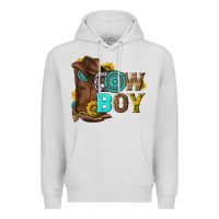 Dove Grey western cowboy Premium Hoodie - NancyCooperArtShop