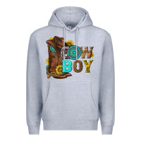 Heather Grey western cowboy Premium Hoodie - NancyCooperArtShop