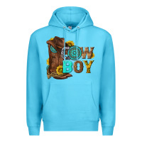 Ocean Blue western cowboy Premium Hoodie - NancyCooperArtShop