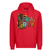 Red western cowboy Premium Hoodie - NancyCooperArtShop