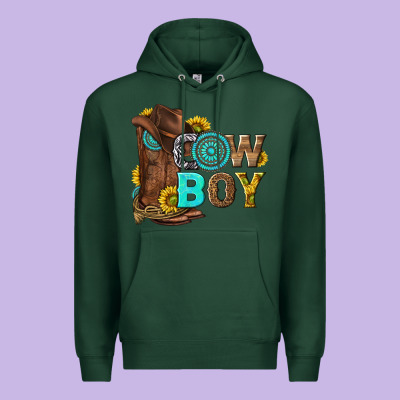Western Cowboy Premium Hoodie Designed By Nancycooperartshop