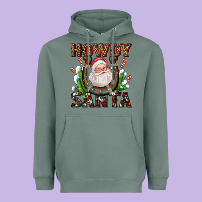 Howdy Santa Heavyweight Hoodie Designed By Adodesignshop