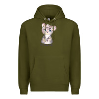 Army Green tiger cute animals Premium Hoodie - RanaPortraitStore