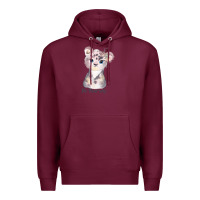 Burgundy tiger cute animals Premium Hoodie - RanaPortraitStore