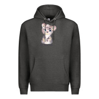 Charcoal Heather tiger cute animals Premium Hoodie - RanaPortraitStore