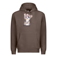 Coffee tiger cute animals Premium Hoodie - RanaPortraitStore