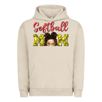 Pigment French Oak Softball Mom Urban Hoodie - BundleAndBundleShop