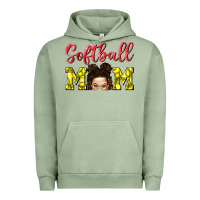 Pigment Oil Green Softball Mom Urban Hoodie - BundleAndBundleShop