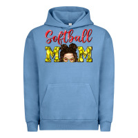 Pigment Pebble Blue Softball Mom Urban Hoodie - BundleAndBundleShop