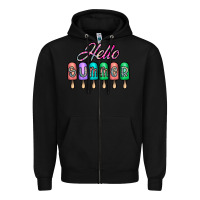 Black hello summer Zipper Hoodie - CowhideDigitalArt