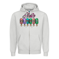 Dove Grey hello summer Zipper Hoodie - CowhideDigitalArt