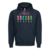 Navy hello summer Zipper Hoodie - CowhideDigitalArt