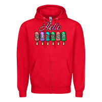 Red hello summer Zipper Hoodie - CowhideDigitalArt