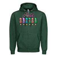 Sports Green hello summer Zipper Hoodie - CowhideDigitalArt