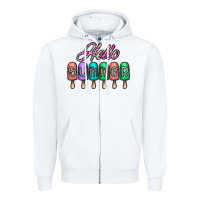 White hello summer Zipper Hoodie - CowhideDigitalArt