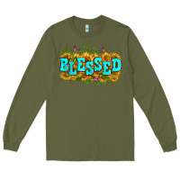 Army Green western blessed Long Sleeve Tee - Zillion Design Studio