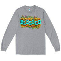 Heather Grey western blessed Long Sleeve Tee - Zillion Design Studio