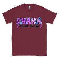 Burgundy ohana means family with stitch Classic Tee - texasbilliewilder