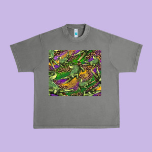 Mardi Gras Louisiana Crocodile Leopard Urban Heavy Tee Designed By Ranaportraitstore
