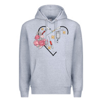 Heather Grey phlebotomy add your name Premium Hoodie - MaliasSmallBusiness