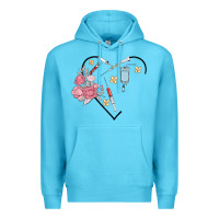 Ocean Blue phlebotomy add your name Premium Hoodie - MaliasSmallBusiness