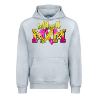 Heather Grey Softball Mom Breast Cancer Urban Hoodie - BundleAndBundleShop