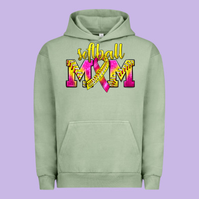 Softball Mom Breast Cancer Urban Hoodie Designed By Bundleandbundleshop
