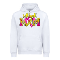White Softball Mom Breast Cancer Urban Hoodie - BundleAndBundleShop