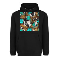 Black western turquoise seamless pattern Heavyweight Hoodie - BundleAndBundleShop
