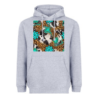 Heather Grey western turquoise seamless pattern Heavyweight Hoodie - BundleAndBundleShop