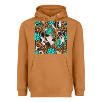 Meerkat western turquoise seamless pattern Heavyweight Hoodie - BundleAndBundleShop
